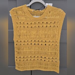 Zara Mustard Yellow Crochet Top